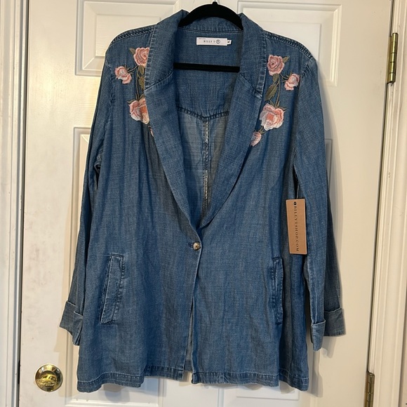 NWT Billy T rose denim jacket/blazer, size XL - Picture 4 of 10